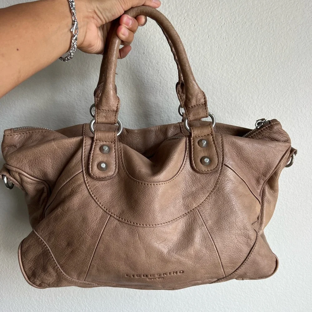 Liebeskind gorgeous quality Soft Taupe Brown Leather Satchel - Picture 1 of 12